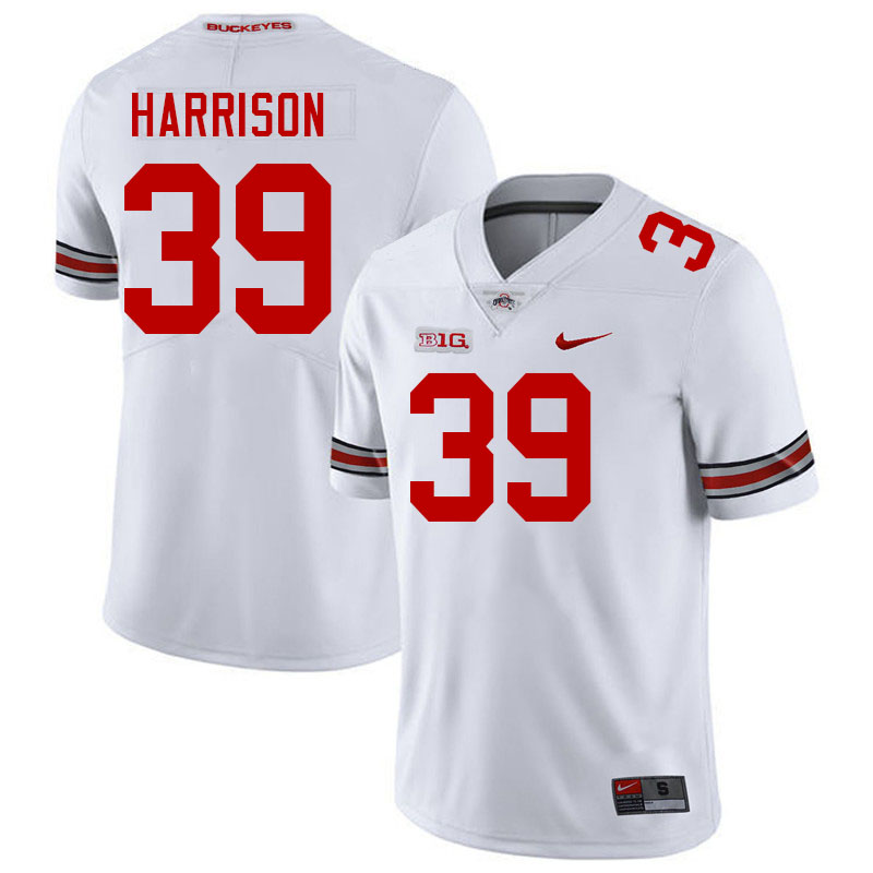 #39 Malik Harrison Ohio State Buckeyes Jerseys Football Stitched-White